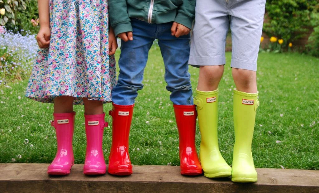 Girls in hunter boots best sale