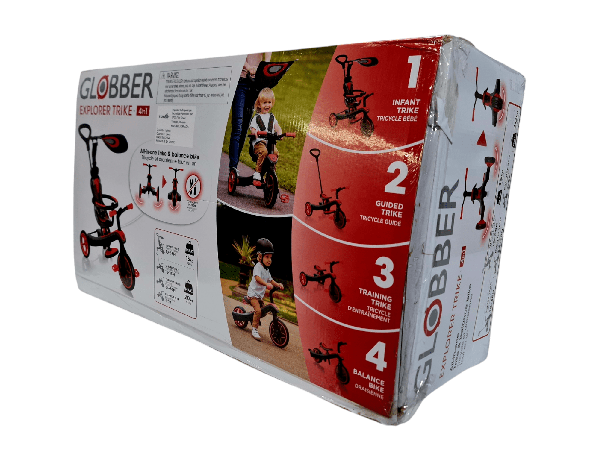 Globber - Trike Explorer 4-in-1 - Red - OPEN BOX – Little