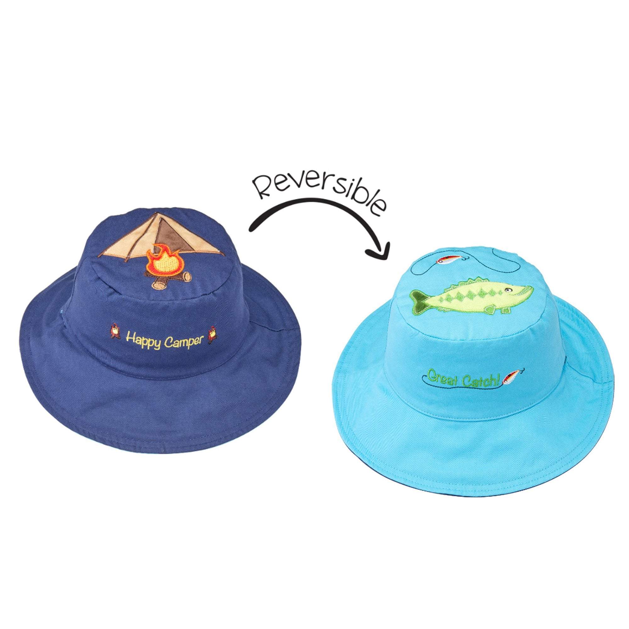 FlapJackKids Kids UPF50+ Sun Hat - Tent/Bass