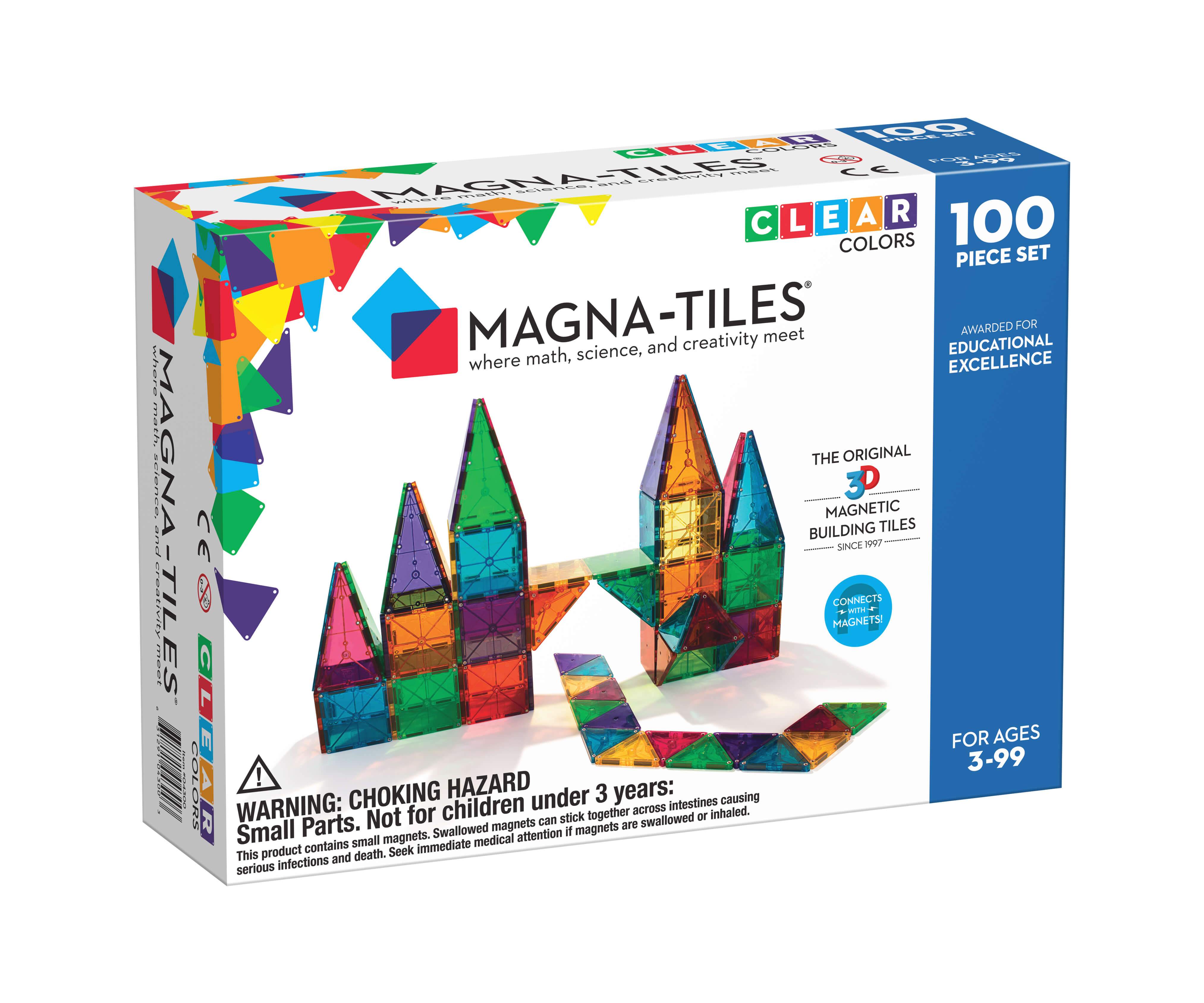 Magna Tiles - 100 Piece Clear Colours Set – Little Canadian