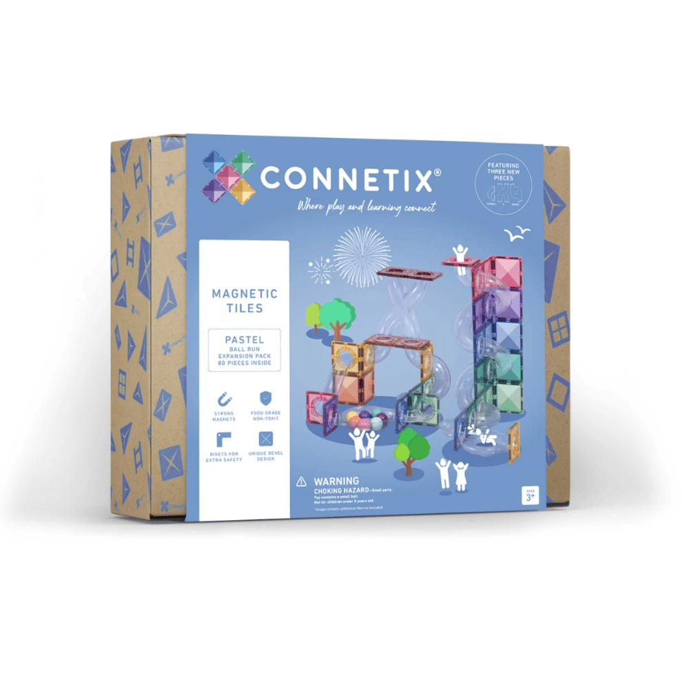 CONNETIX - Pastel Ball Run Expansion Pack 80 pc - Magnetic Ball Run Expansion Set