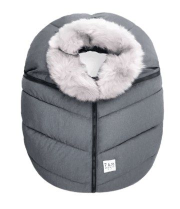 7AM - Cocoon Car Seat Cover (Premium Tundra Collection) Heather Grey Winter Essentials