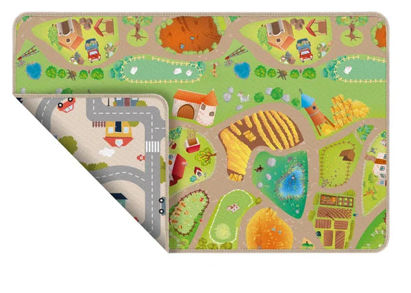 Achoka - Reversible City and Farm Play Mat