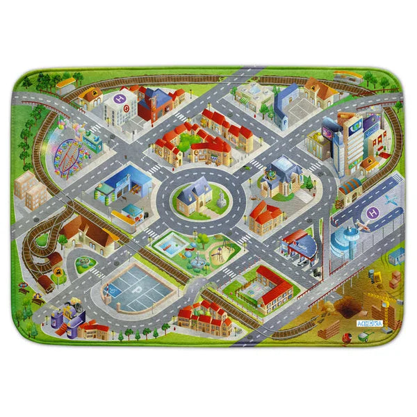 Achoka - Ultra Soft City Play Mat - Non-Slip Washable Play Mat