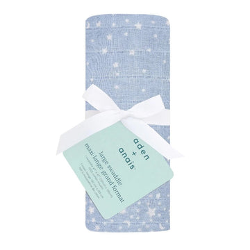 Aden + Anais - Premium Collection - Cotton Muslin Swaddle - Single Rising Star Blankets & Swaddles