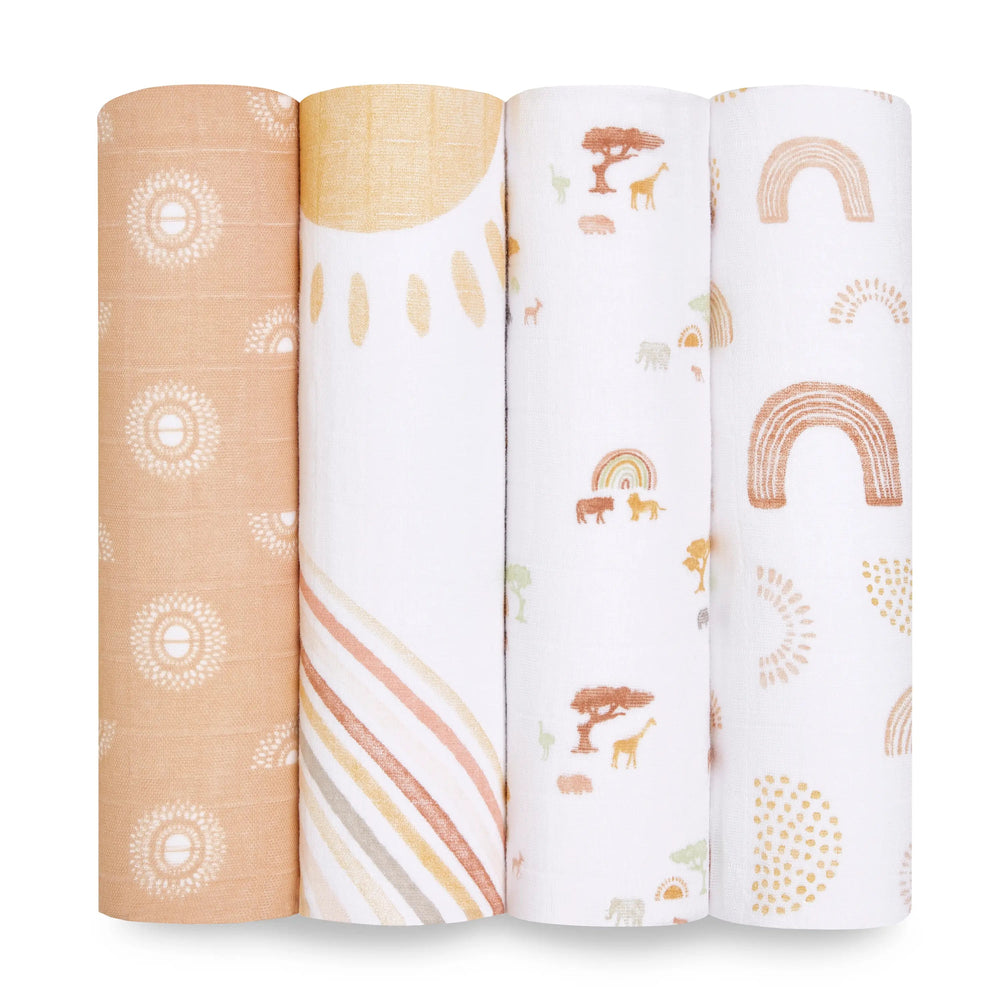 Aden + Anais - Premium Collection - Cotton Muslin Swaddles - 4 Pack
