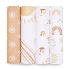 Aden + Anais - Premium Collection - Cotton Muslin Swaddles - 4 Pack