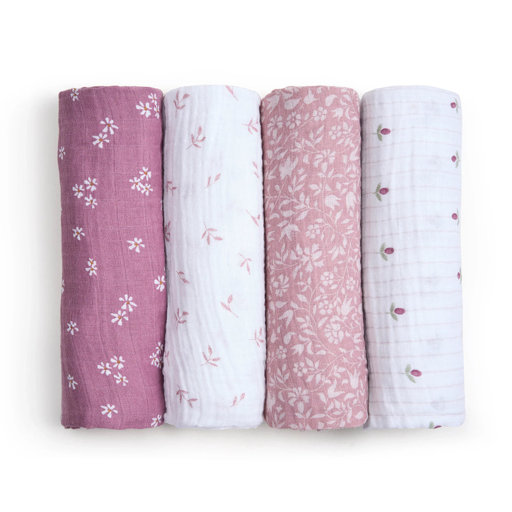 Aden + Anais - Premium Collection - Organic Cotton Muslin Swaddles -4pk
