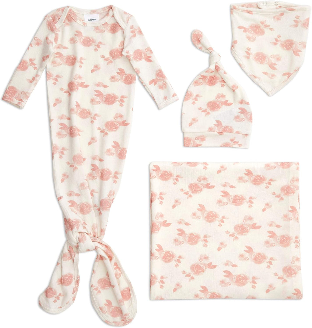Aden + Anais - Snuggle Knit Newborn Gift Set (blanket, gown, bib + hat)