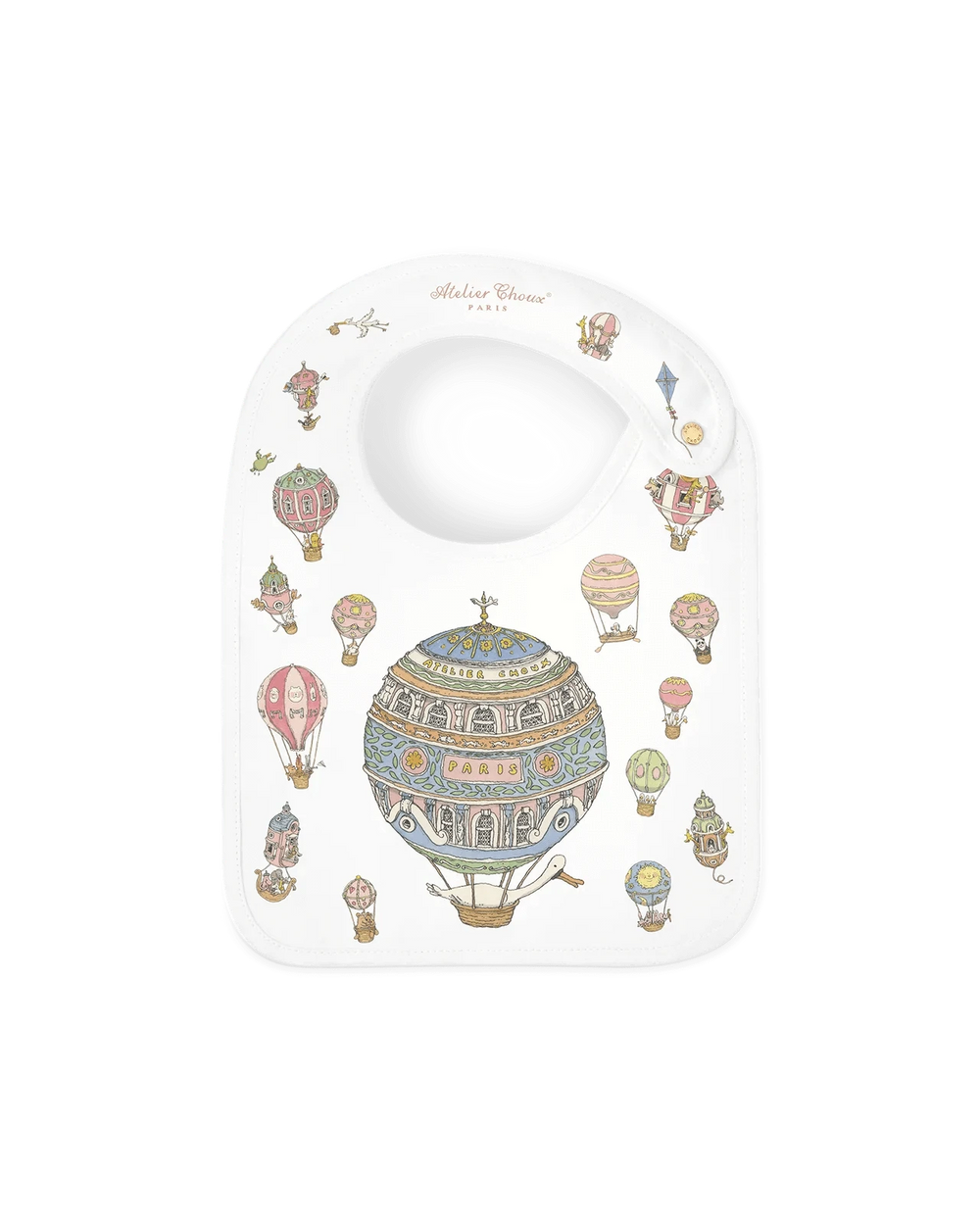 Atelier Choux Paris - Satin Bib - Hot Air Balloons