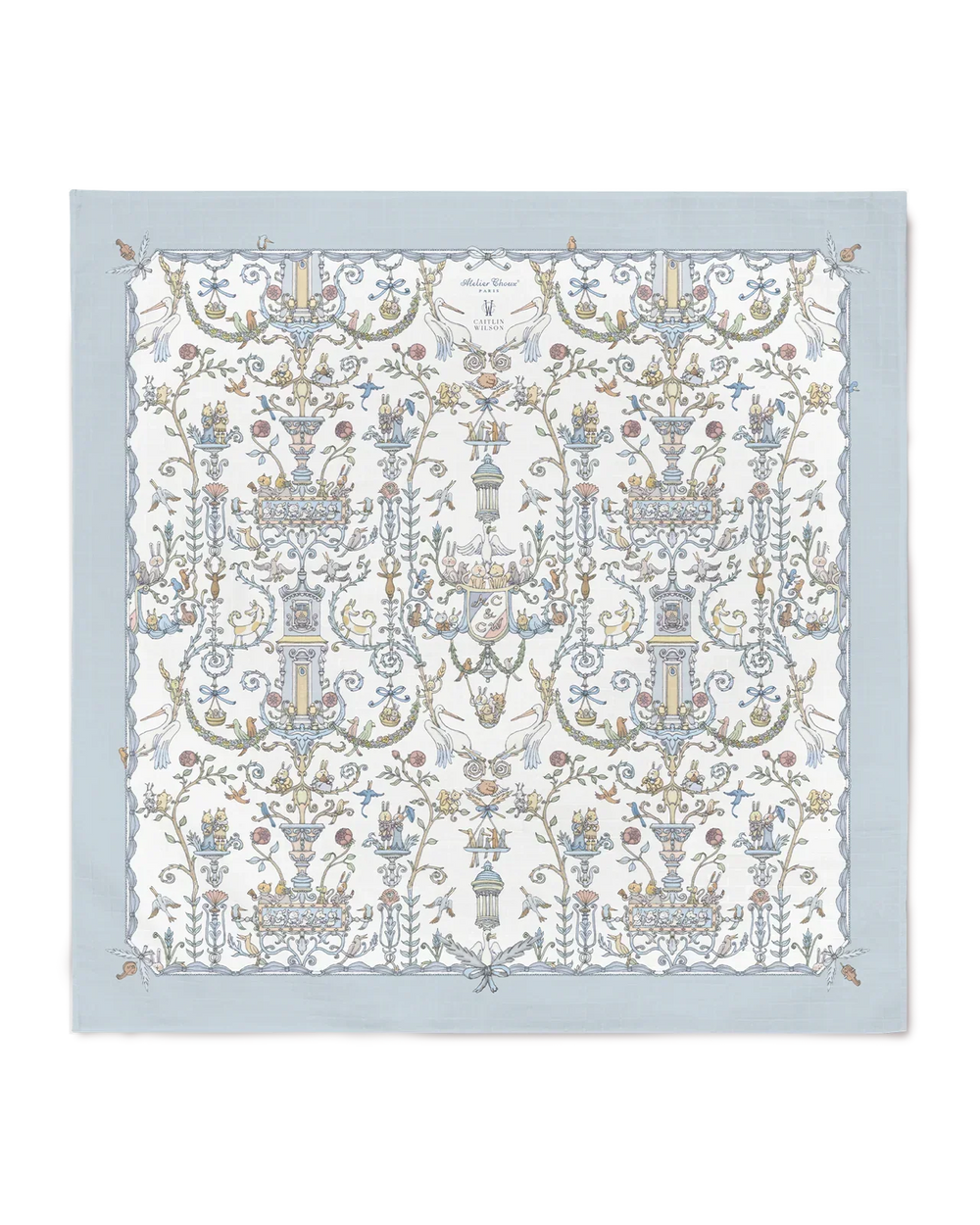 Atelier Choux x Caitlin Wilson - Swaddle - Toile de Jouy Blue