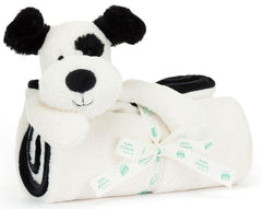 Baby Jellycat - Bashful Black & Cream Puppy Blankie