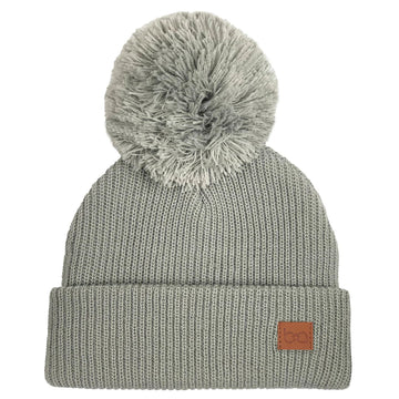 Babyfied Apparel - PomPom Toque Light Grey / 0-6M Baby & Toddler Clothing