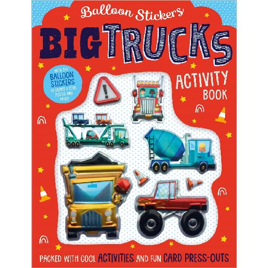 Make Believe Ideas - Balloon Stickers Big Trucks - Activity Book with Puffy Stickers