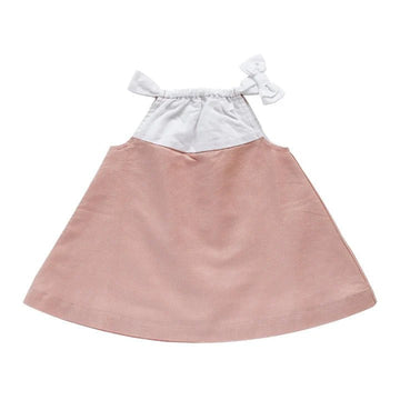 Beba Bean - Baby Bow Linen Dress Pink / 3-6M Baby & Toddler Clothing