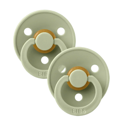 BIBS - Color - Natural Rubber Pacifier Solid 2-Pack - Size 2 - 6-18M