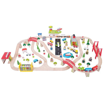 Bigjigs - Large Transportation Train Set All Toys