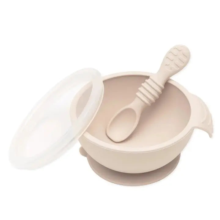 Bumkins - Silicone First Feeding Set with Lid & Spoon