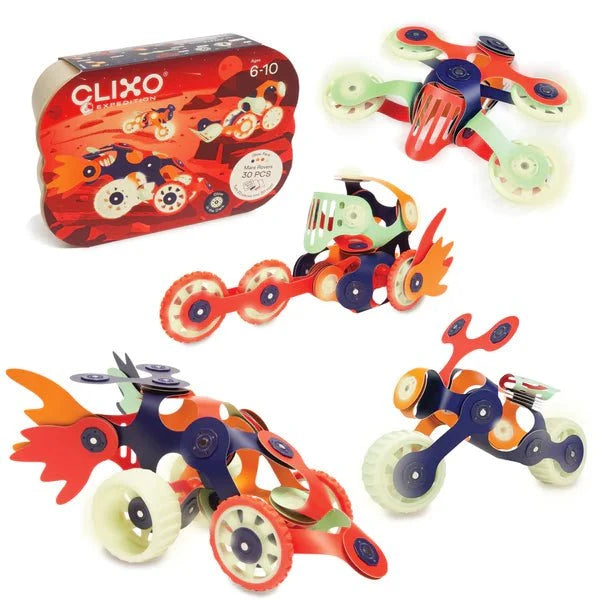 Clixo - Magnetic Building Toy - Mars Rovers Pack (30 pc)