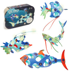 Clixo - Magnetic Building Toy - Ocean Creatures Pack
