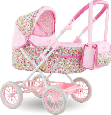 Corolle - Deluxe Floral Doll Carriage - Pram w/ Matching Tote All Toys