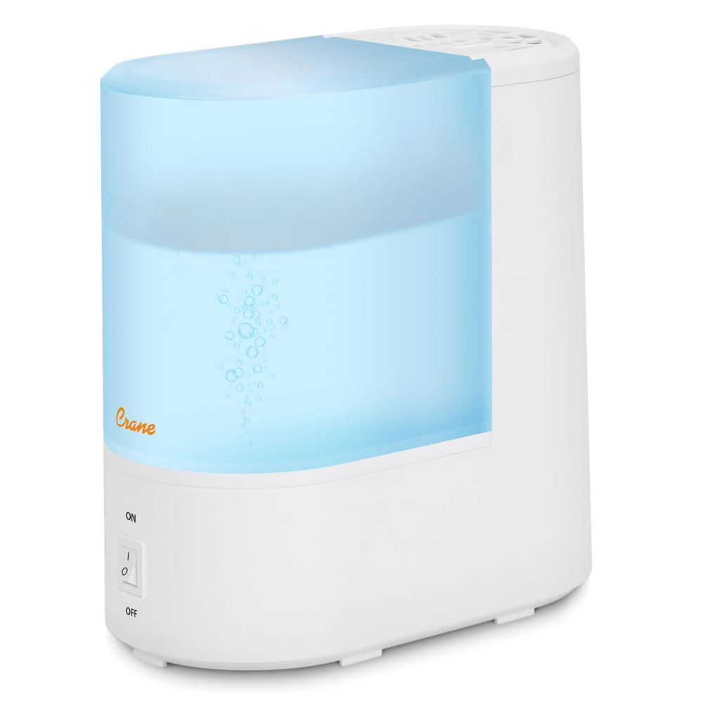 Crane - 0.5 Gallon Warm Mist Humidifier with Vaporizer Function – Filter-Free Steam Treatment