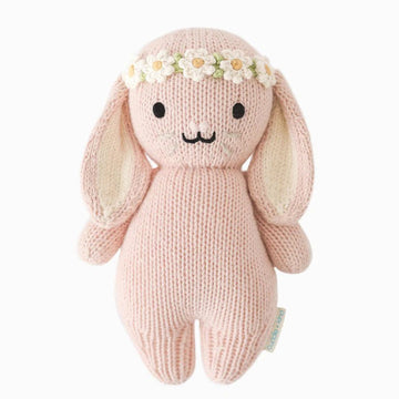 Cuddle + Kind - Baby Animal Floral Collection Baby Bunny Rose (Ivory Floral) Plush & Rattles