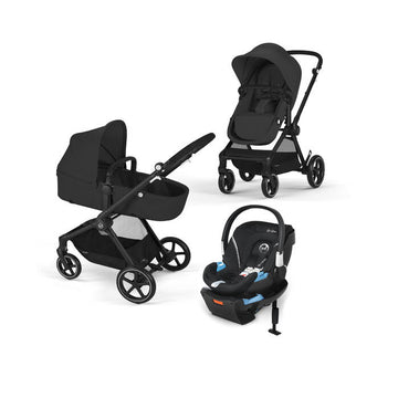 Cybex - EOS Stroller + Aton 2 Infant Car Seat Travel System Moon Black Travel Systems