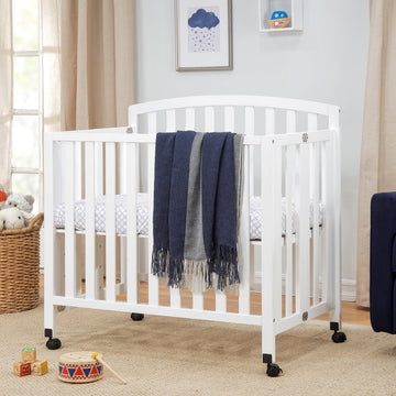 DaVinci - Dylan Folding Portable 3-in-1 Mini Crib and Twin Bed White Cribs & Baby Furniture