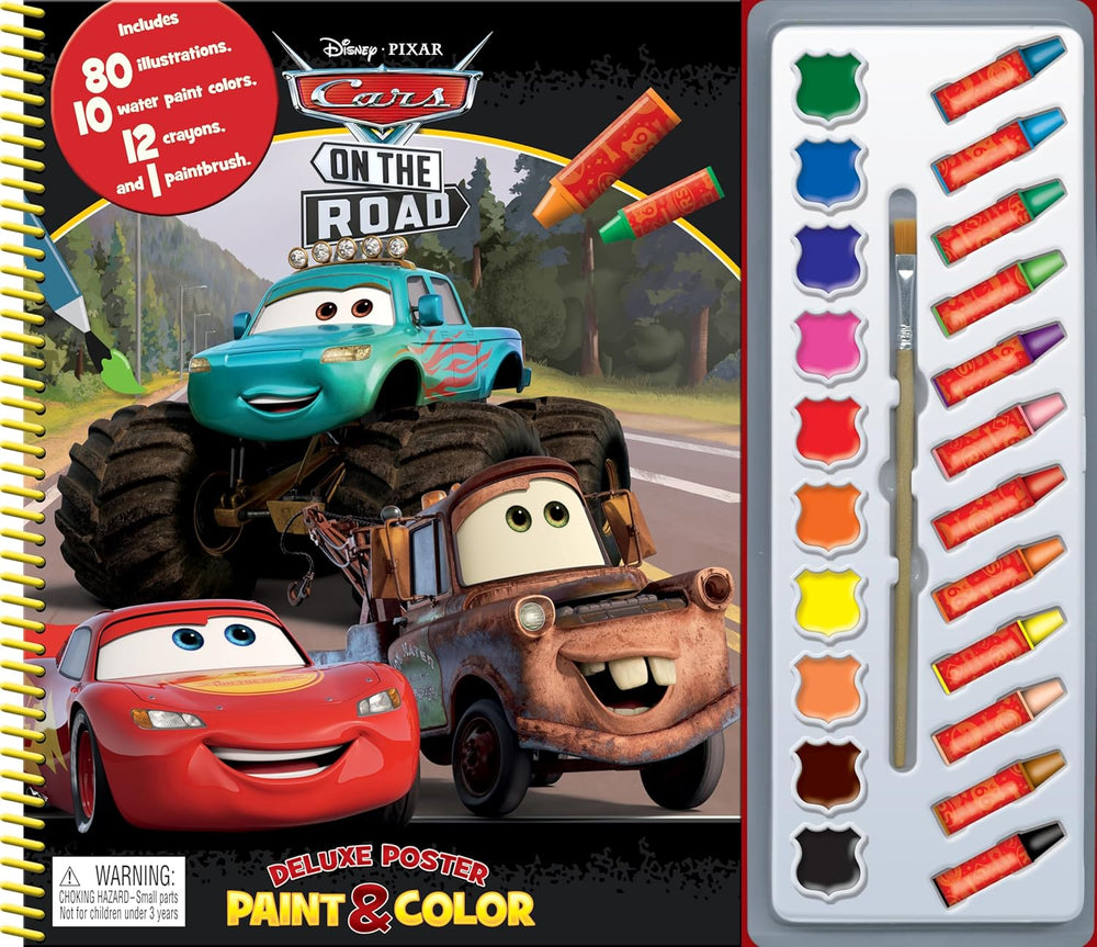 Disney Cars On The Road Deluxe Poster Paint & Color - Activity Book