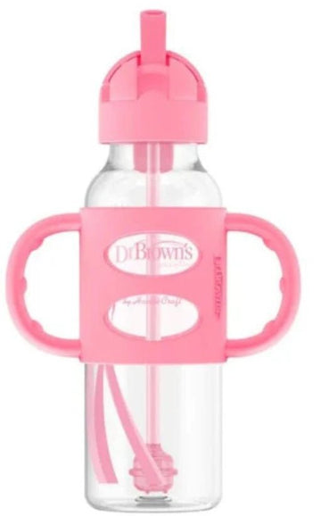 Dr. Brown's Narrow Sippy Straw with Handles (8OZ) Pink All Feeding