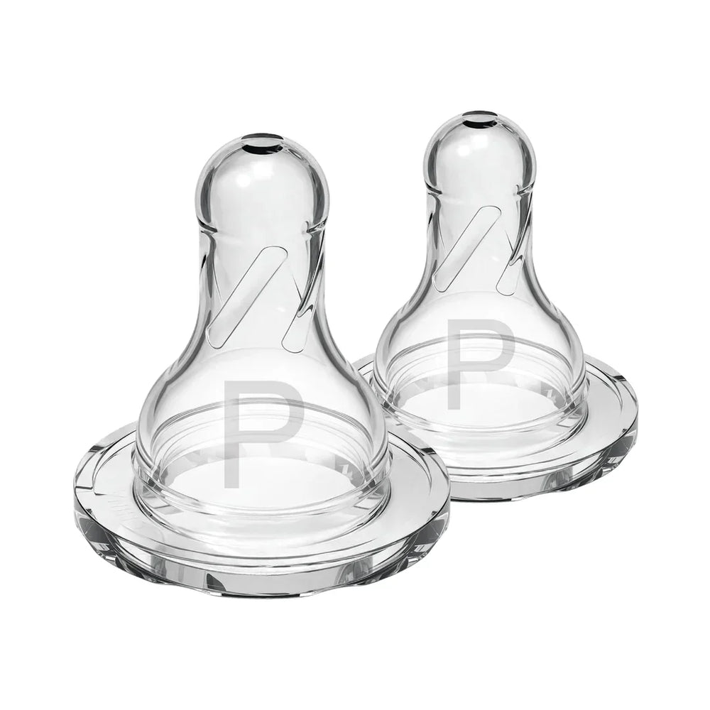 Dr. Brown's - Natural Flow Narrow Baby Bottle Silicone Nipple, 2-Pack