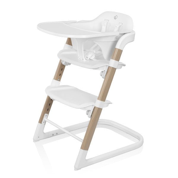 Evenflo 3-in-1 RightSeat Multistage High Chair in Sage, designed with a secure harness and wipeable seat for easy feeding.