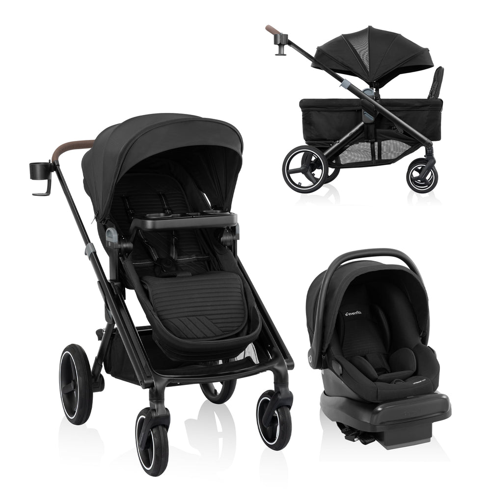Evenflo - Transformer Stroller to Wagon Travel System + LiteMax NXT Infant Car Seat