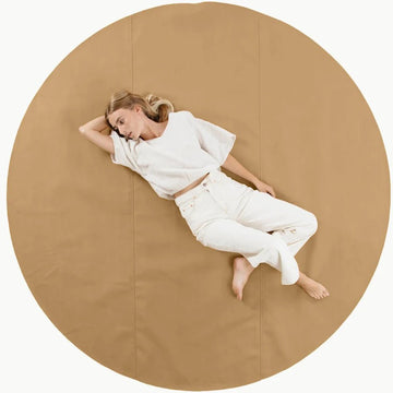 Gathre - Maxi Circle Large Leather Mat - 80" in Camel Playmat