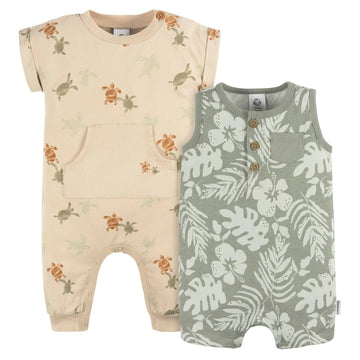 Gerber - Baby Boys Tropical Rompers - 2 Pack Baby & Toddler Clothing