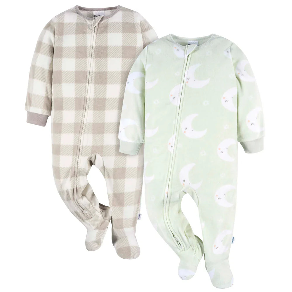 Gerber - Baby Footed Fleece Blanket Sleepers - 2pk
