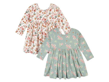 Gerber - Baby Girls Long Sleeve Dresses - 2 Pack Green Floral / 12m Baby & Toddler Clothing