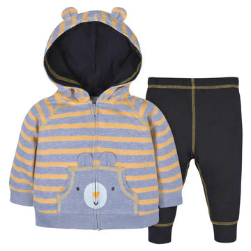 Gerber - Baby Hoodie + Pant Set Bear / 12M Baby Clothing