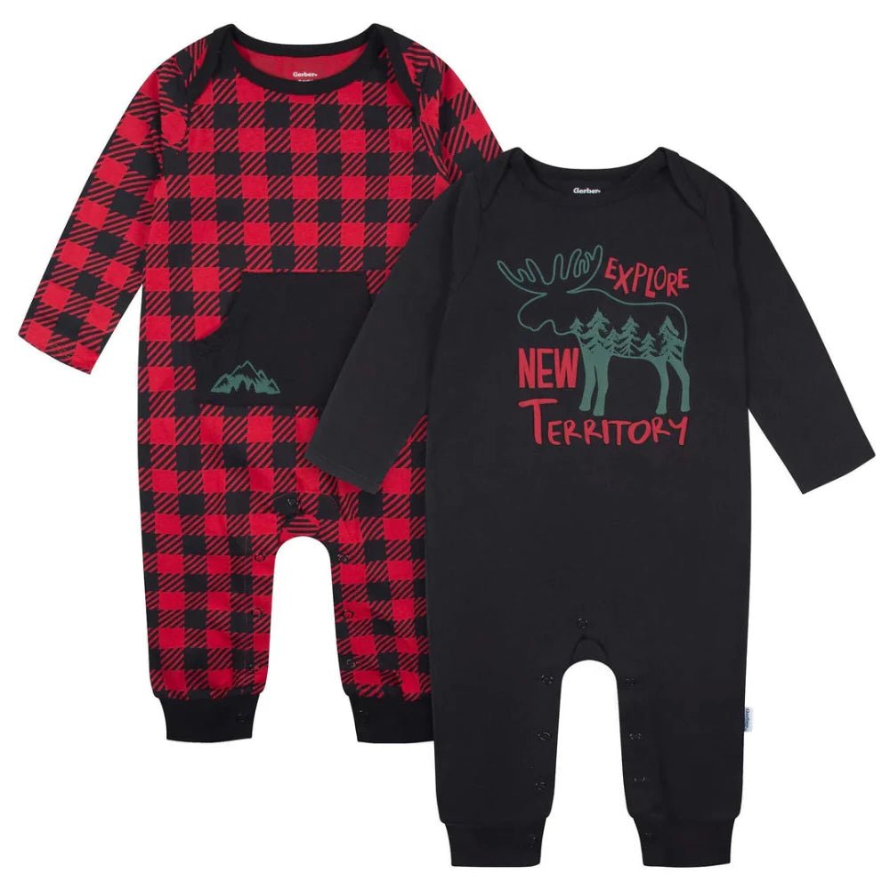 Gerber - Baby 2-Pack Long Sleeve Jumpsuits
