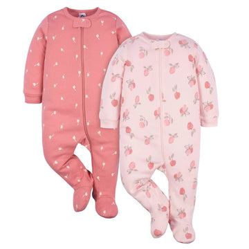 Gerber - Baby Sleep 'N Play Footies - 2 Pack Appley  Sweet / NB Baby & Toddler Clothing
