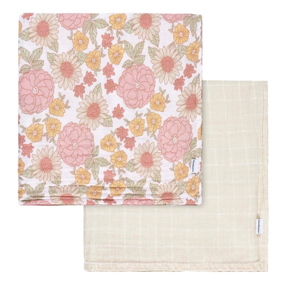 Gerber - Muslin Swaddle Blanket 2PK