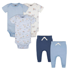 Gerber - Onesie Bodysuits + Pants - 5Pc Set