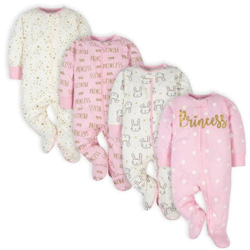 Gerber - Sleep 'N Play Footie - 4PK Princess / 3-6M Baby Clothing