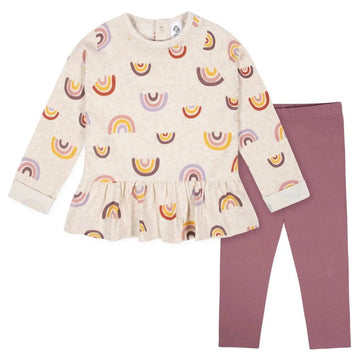 Gerber - Toddler Rainbow Peplum Top & Legging Set 2T Toddler Clothing