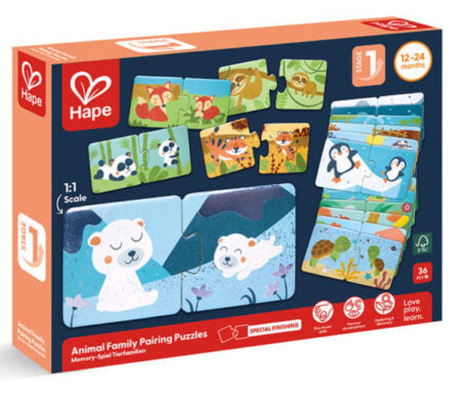 Hape - Animal Family Pairing Puzzles