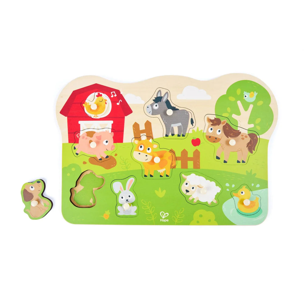 Hape - Farm Animals Peg Puzzle