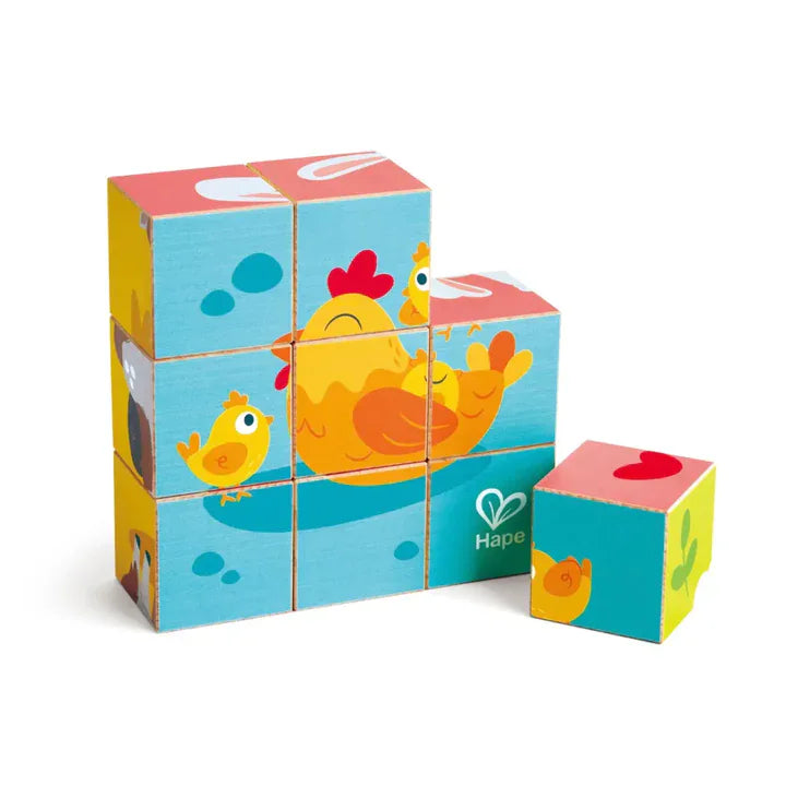 Hape - Farm Wooden Blocks Puzzle