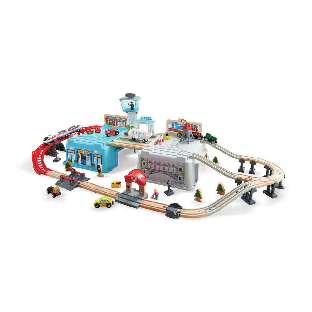 Hape - Mega Metropolis Train Bucket Set
