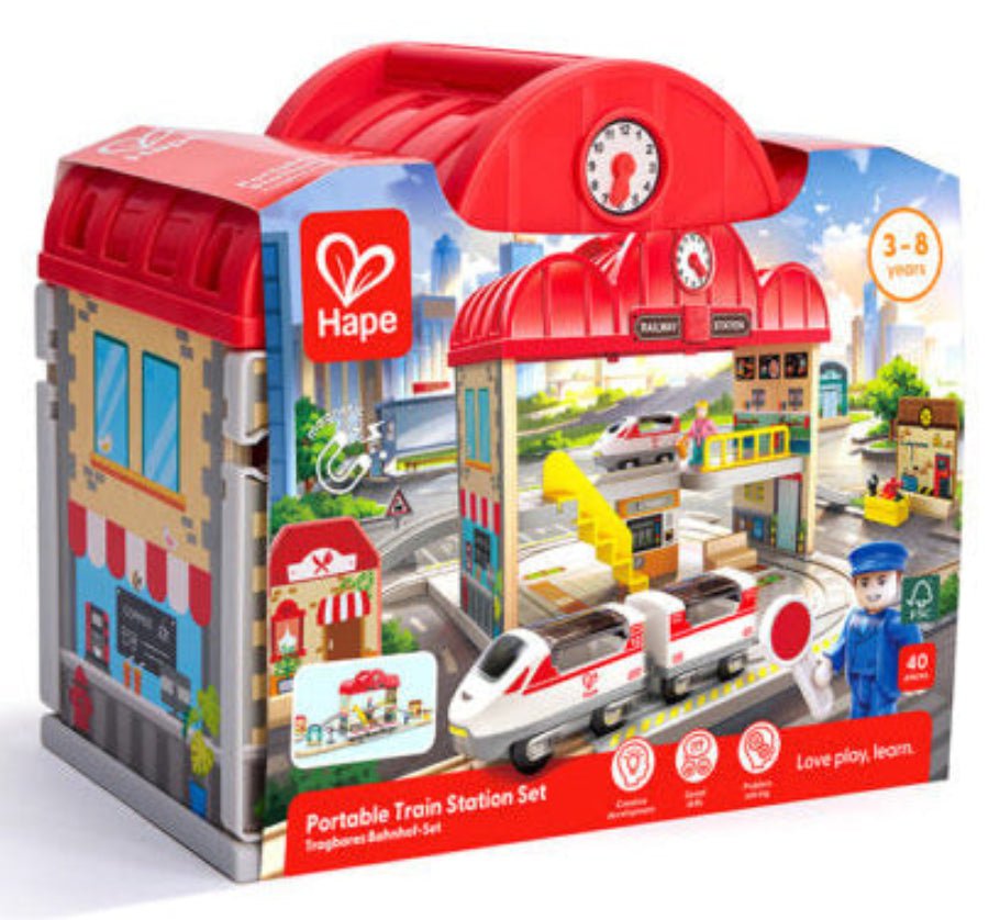 Hape - Portable Train Station Set